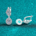 S925 Sterling Silver Moissanite Earrings for Women, Minimalist Round Stud Earrings-0-1