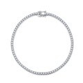 wholesale S925 Sterling Silver Women's European and American Hit Single Row Tennis Chain Bracelet with Full Pavé Zirconia-0-5