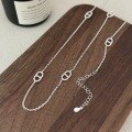 wholesale S925 Sterling Silver Pig Nose Necklace for Women, Fashionable Minimalist Cold Style, Spring and Summer Long and Short Layering Chain, High-end Feel-0-4