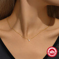 wholesale S925 silver irregular diamond-encrusted heart necklace for women,, elegant and versatile-0-2