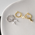 wholesale S925 Sterling Silver Trendy Lightning Design Student Ear Clasp Korean Style Temperament Lady Literary Sense Earrings G3850-0-3