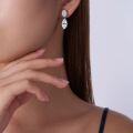 S925 Silver Moissanite Teardrop Earrings, Small Niche High-End Livestreamer Style-0-2