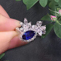 wholesale 925 Silver with Blue Sapphire 4*8mm Marquise Ring for Women,Ins Style with Diamond Accents, New Collection by Zhuozhifan Jewelry-0-1