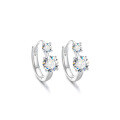 wholesale S925 Sterling Silver Cross-Border Light Luxury Fashion Versatile Earrings with Moissanite Four-Prong Ear Clasp Women's Minimalist Stud Earrings-0-5