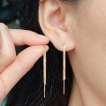 wholesale Metal: Sterling Silver Gold-Plated Dunli Jewelry Light Luxury Tassel Earrings, High-End Slimming Long Snake Chain Earrings, Versatile and Dynamic-0-1