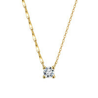 wholesale 925 Sterling Silver Geometric Zircon Jewelry For Women-925 sterling silver, 14K gold, 5A zircon, 40+5cm, 2.32g 925 silver