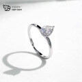 925 Sterling Silver 2025 New Classic Teardrop 4-Carat Moissanite Flash Light Luxury Ring-0-4