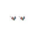 wholesale S925 Sterling Silver Maker Mini Exquisite Bar-shaped Rainbow Heart Stud Earrings Korean-style Colorful Love Earrings Accessories-0-4