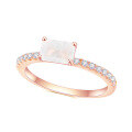 wholesale Rose gold plated over S925 sterling silver with natural moonstone gemstone, minimalist and stylish luxury ring-0-0