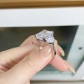 wholesale 925 Sterling Silver Ice Flower Ring for Women, 10X12 Large Carat Full Diamond Ring, Simple and Fashionable Colored Gemstone Ring, Wholesale from Manufacturer-0-1