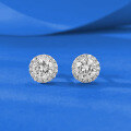 wholesale Metal material first: ZHUO ZHI FAN Jewelry 60 Round Full Diamond Classic Stud Earrings Inlaid with Ultra-Sparkling Zircon, Elegant and Noble Temperament-0-0
