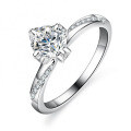 925 Silver Moissanite Ring Four-Prong Classic Women's Style-0-2