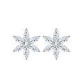 925 Sterling Silver Moissanite Floral Stud Earrings-0-4