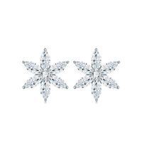 925 Sterling Silver Moissanite Floral Stud Earrings-14 moissanite stones/pair  925 silver