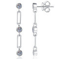 S925 Silver Moissanite Bubble Drop Earrings with 60-Point Stone-0-3