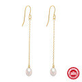 wholesale S925 Sterling Silver Tassel Chain Pearl Earring, a classic European and American style women's earring-0-0