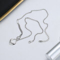 wholesale S925 Sterling Silver Splice Chain Irregular Heart Letter Necklace Fashion Exquisite Fairy Style Versatile Collarbone Chain-0-2