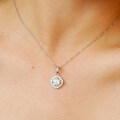 Sterling Silver 2-Carat Moissanite T-Style Square Pendant Necklace Wholesale-0-1