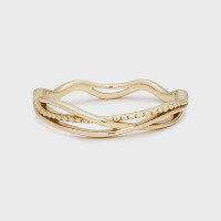 wholesale 9K gold Japanese-styleversatileirregular plain ring for's Spring Collection-Irregular gold ring  size 8