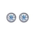 wholesale S925 Sterling Silver Cross-Border Micro-Paved Moissanite Stud Earrings for Women, Round Four-Prong Setting, 1 Carat, Delicate and Small Hollow Design-0-4