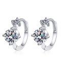 S925 Sterling Silver Moissanite Cross-Border Stud Earrings, Classic Four-Prong-0-3