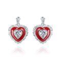 wholesale S925 silver designer-style natural garnet earrings with heart-shaped and unique design, featuring colored gemstone earrings-0-8