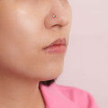 wholesale 925 Sterling Silver Opal Nose Ring With L-shape For Women-0-2