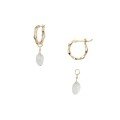 wholesale Wholesale geometric diamond-shaped hoop earrings in sterling silver gold-plated with natural white crystal snowdrop drop earrings-0-4