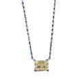 wholesale S925 Silver Zhuo Zhifan New 6*8 Sugar Cube Yellow Diamond High-Carbon Diamond Necklace Fashion Pendant for Women 40+5cm-0-4