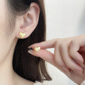 wholesale S925 Sterling Silver Heart Brush Finish Ear Studs for Women, Korean Style Elegant Ear Piercing Earrings with a Premium Feel-0-2