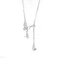 wholesale 925 Sterling Silver New Butterfly Necklace for Women, Minimalist Small Fresh Style, Internet Popular Forest Series Flow Adjustable Choker-0-4