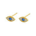 wholesale 925 Sterling Silver Wholesale Demon Eye Ear Pins with Micro-Inlaid Zirconia,。-0-5