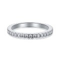 wholesale 925 Sterling Silver Single Row Diamond Ring for Women, Korean Style Minimalist Narrow Band Stackable Index Finger Ring-0-4