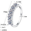 S925 Sterling Silver Full Moissanite Women's Ring, Elegant Daily Wear-0-3