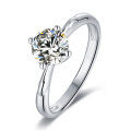 wholesale S925 sterling silver high-quality D-grade moissanite diamond ring, 1-carat wedding ring, single row diamond ring, rings wholesale-0-4