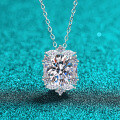 S925 Sterling Silver Moissanite Opera Pendant Necklace, Women's Elegant Luxury Fashion-0-4