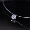 wholesale S925 Sterling Silver Fresh and Sweet Korean Style Elegant Design Single Diamond Two-Prong Necklace Y01548-0-0