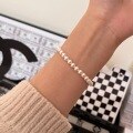 wholesale S925 Sterling Silver Magnetic Clasp Round Strong Luminous Swarovski Pearl Bracelet Handmade Beaded Luxury Elegant Hepburn Style-0-2