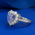 wholesale 925 Sterling Silver with High Carbon Diamond Muji Jewelry New 8*8 Heart-Shaped Lavender Purple Romantic Full Diamond Ring-0-1