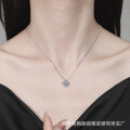S925 Silver D Color Moissanite Four-Leaf Clover Pendant Necklace-0-2