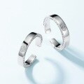 wholesale S925 Sterling Silver New Fashion Minimalist Couple Rings for Lifetime, Valentine's Day Gift-0-3