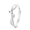wholesale S925 Sterling Silver Hollow-out Twisted Adjustable Index Finger Ring in Two Colors, Small and Luxury with a Premium Feel-0-4