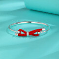 wholesale Original design S999 sterling silver bracelet woven with red rope creative youthful bow red rope bracelet for Goddess' Day-0-3