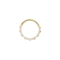 wholesale S925 Sterling Silver Ins-style Round Zircon-studded Cartilage Earring, Nose Ring, Ear Stud-Single gold-3 925 silver