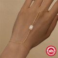 wholesale S925 Sterling Silver Claw-Set Fringe Chain with Rectangular Diamond Accent, Elegant High-End-0-0