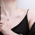 S925 Sterling Silver Luxury Chinese-style Hollow Gourd Pendant Necklace with Diamond Inlay-0-2
