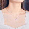 wholesale S925 Silver Inlaid 05 Carat Moissanite Pendant Necklace, Elegant and Stylish-0-3