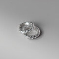 wholesale S925 silver retro ins small twisted diamond-studded ear cuff luxury braided elegant high-end earrings M03496-0-3