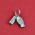 wholesale 925 Sterling Silver Retro Year-after-Year Abundance Small Fish Pendant DIY Bracelet String Keychain Accessory Materials-0-0