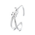 wholesale S925 Sterling Silver Fashion Korean Minimalist Knot Geometric Design Personality Internet CelebrityOpenable Ring-0-5